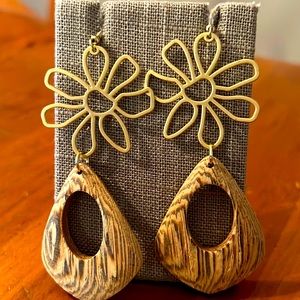 Wooden earrings.